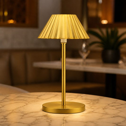 Cordless Table Lamp 230mm Brushed Gold Finish - 6 Pack