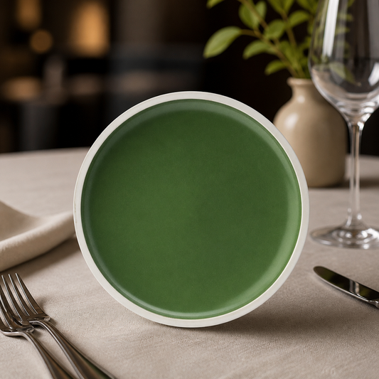 Commercial Vitrified Porcelain Plates 210mm Forest Green 6 Pack