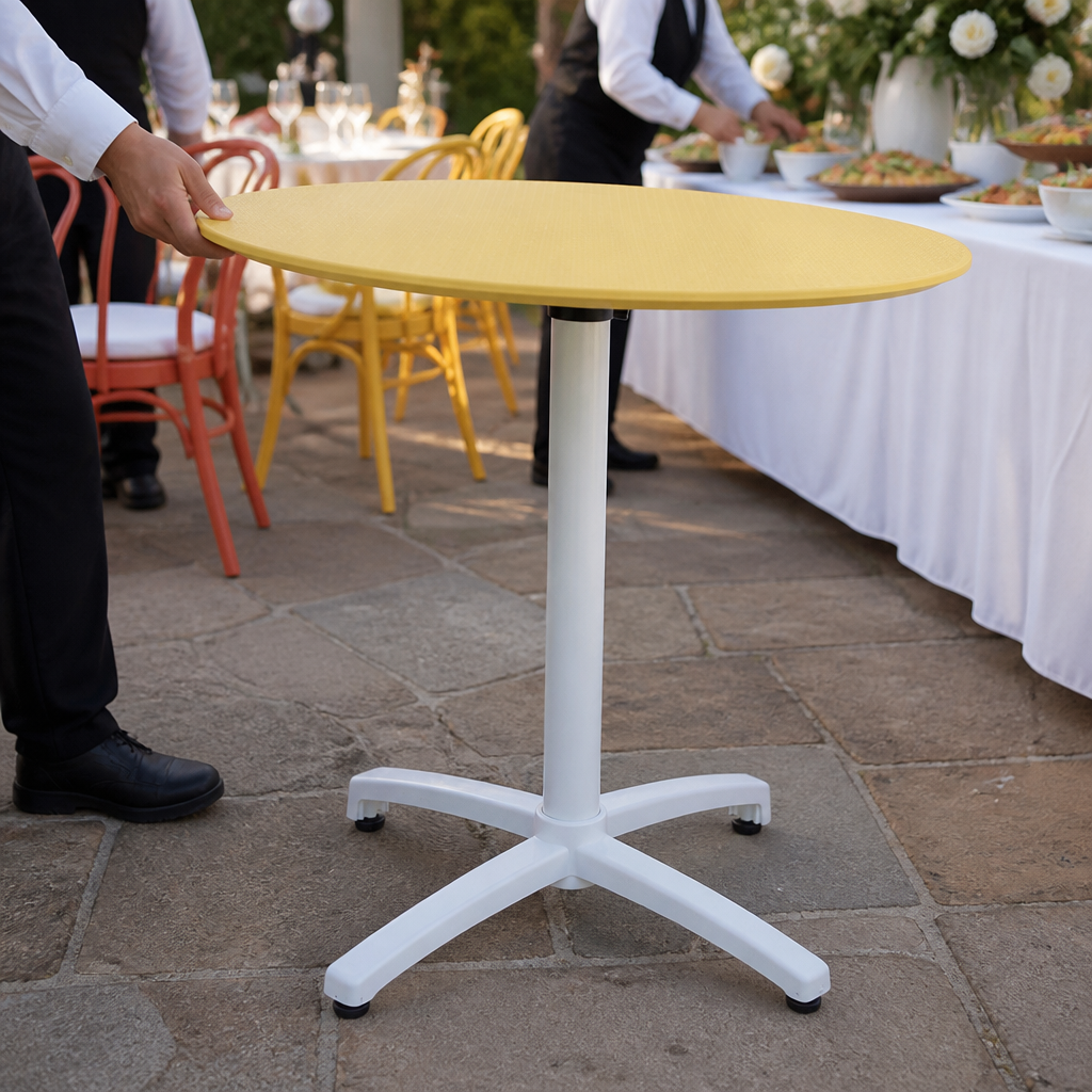 Commercial Folding Polypropylene Table 800mm in Mustard Yellow
