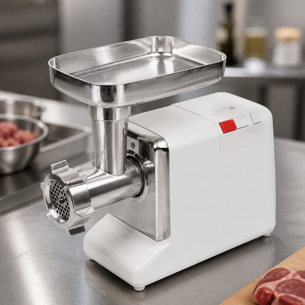 Commercial Meat Mincer with Sausage Stuffing Attachments 3 Plates