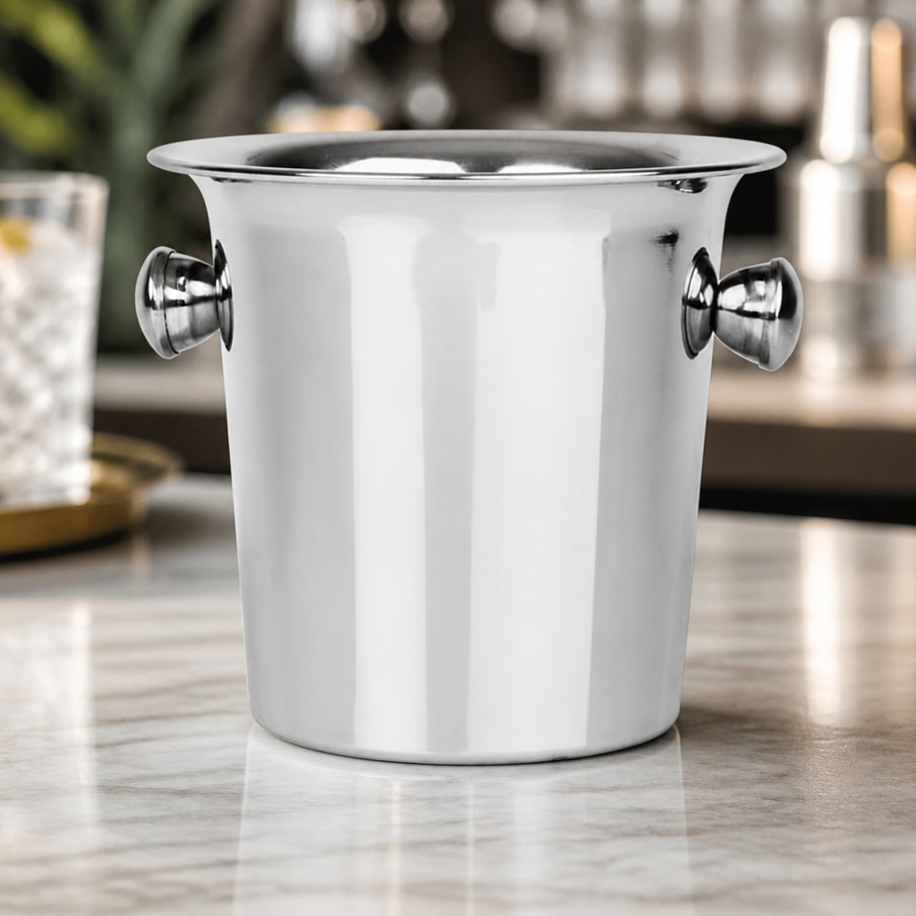 Mini Fluted Stainless Steel Ice Bucket 1.5L Commercial Use