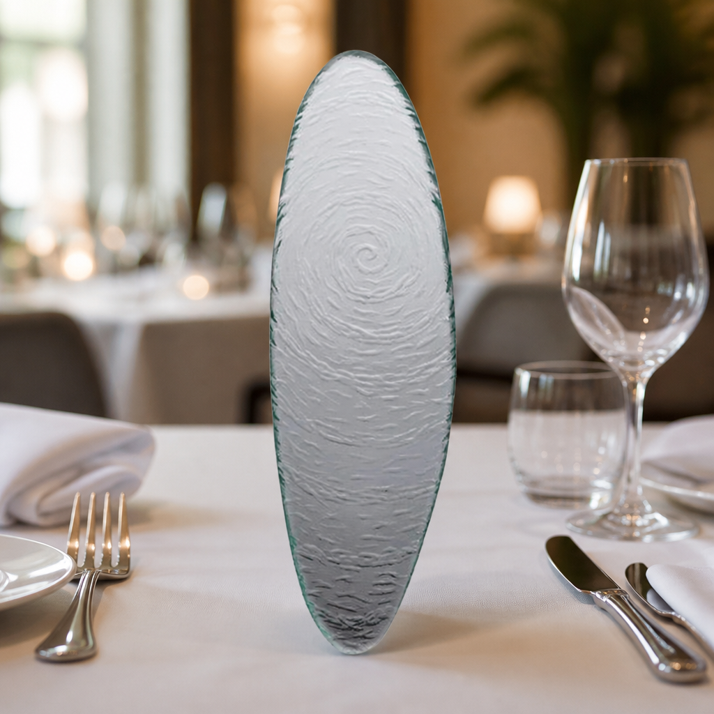 400mm Clear Glass Oval Platters - 6 Pack