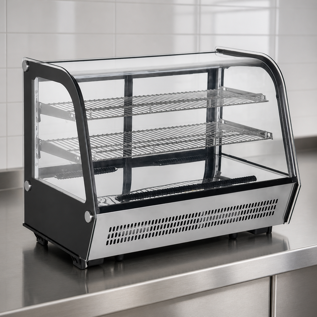160Ltr Commercial Countertop Display Fridge in stainless steel