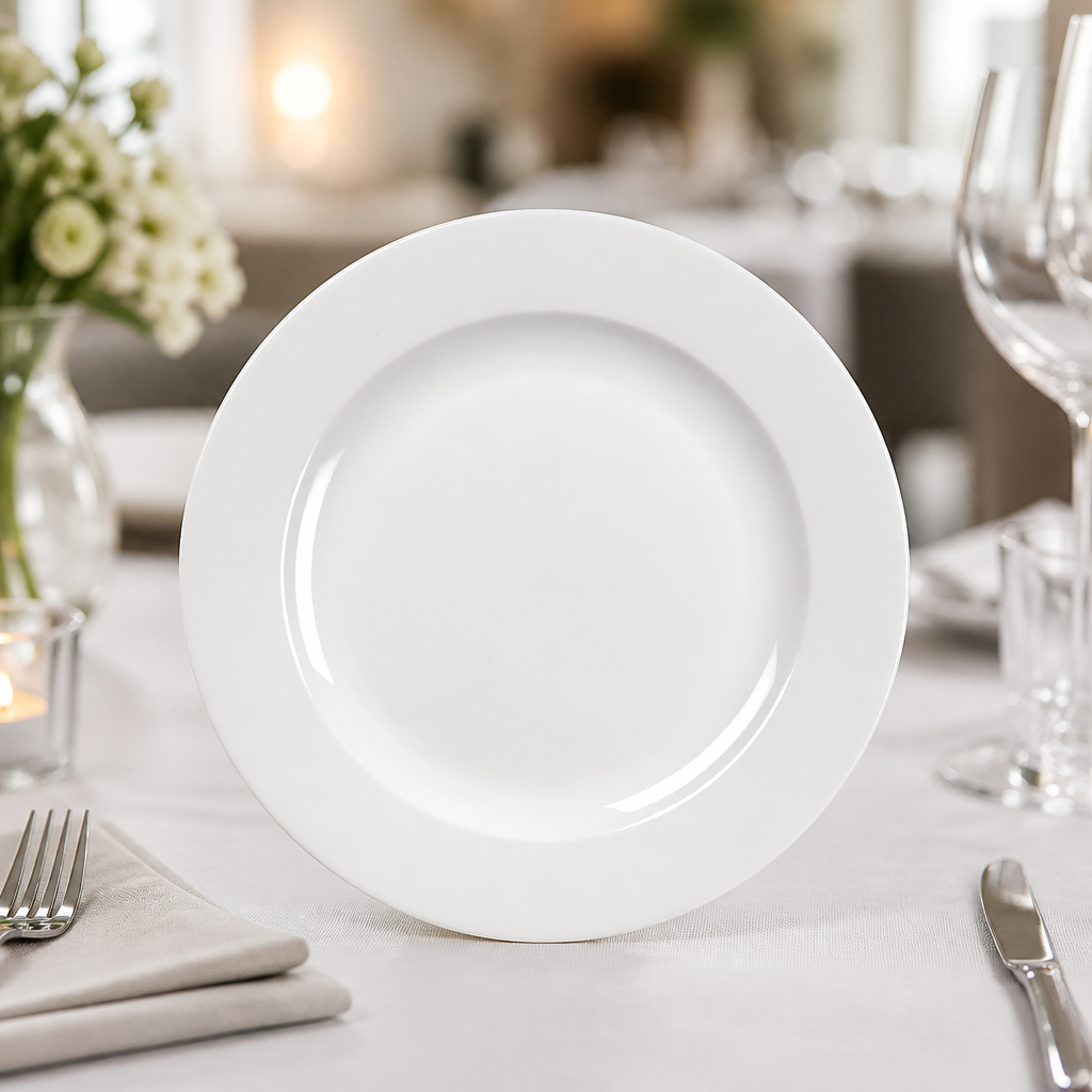 Commercial Mono Plates 230mm with Black Rim 12 Pack