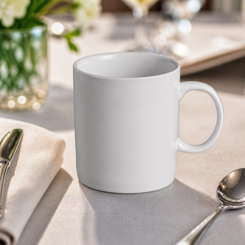 Commercial Whiteware Mugs 483ml - 12 Pack Durable Porcelain