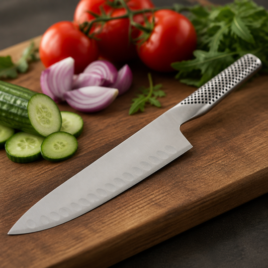17.8cm Commercial Santoku Fluted Knife Stainless Steel