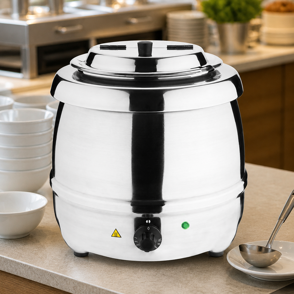 10Ltr Commercial Stainless Steel Soup Kettle and Warmer