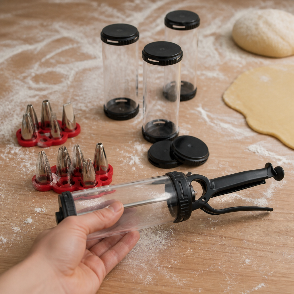 Commercial piping nozzle set with 750ml canisters and holders