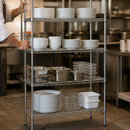 Commercial 4 Tier Wire Shelving Unit 1220x460mm Silver