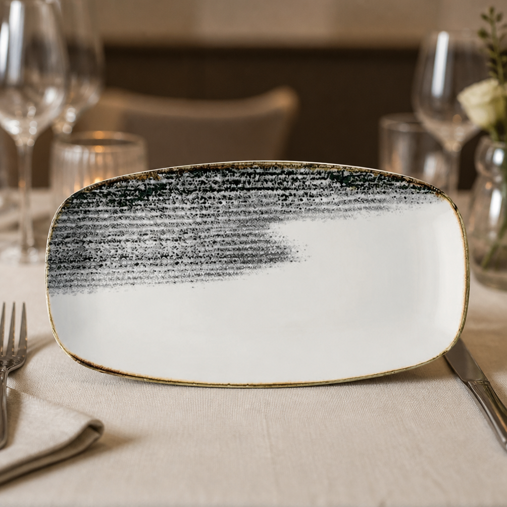 Commercial Oblong Chef's Plates 355x189mm - 6 Pack