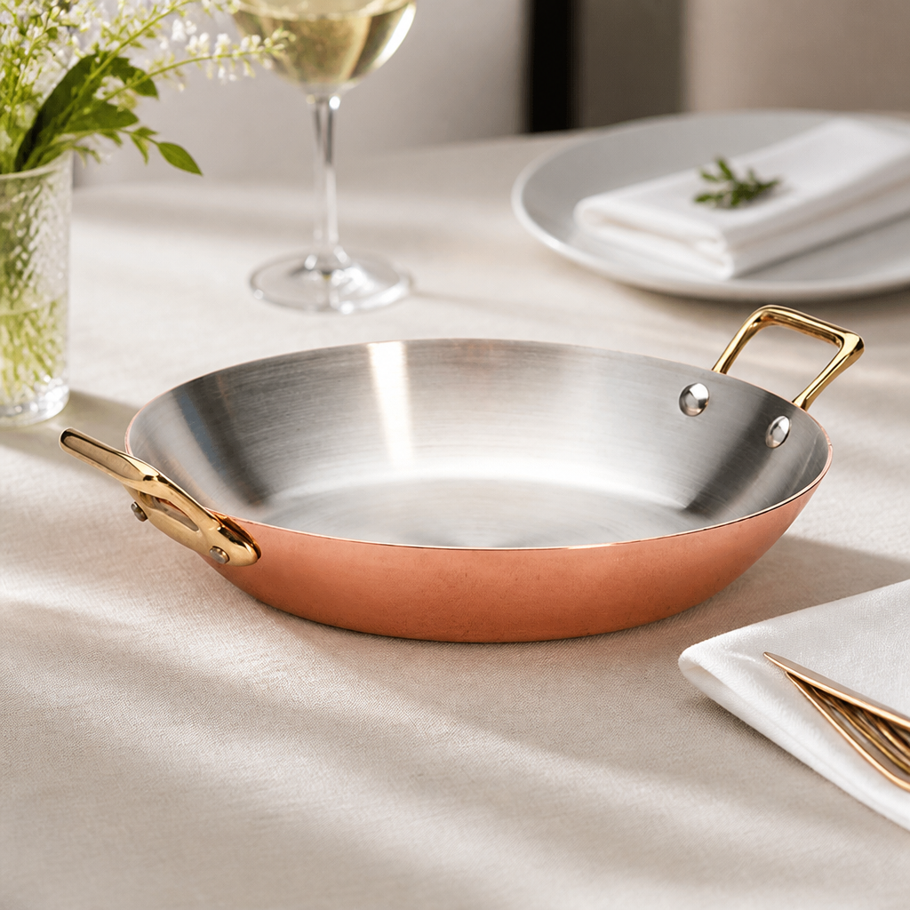 Commercial Copper Sizzler Plate 24cm 0.8 Ltr Capacity