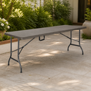 Commercial 6ft Folding Rattan Centre Table Brown Outdoor Furniture