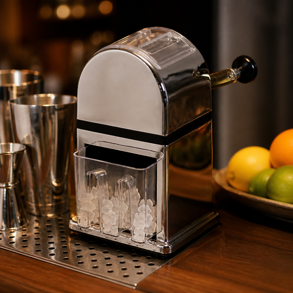 Manual Ice Crusher Chrome Effect for commercial use