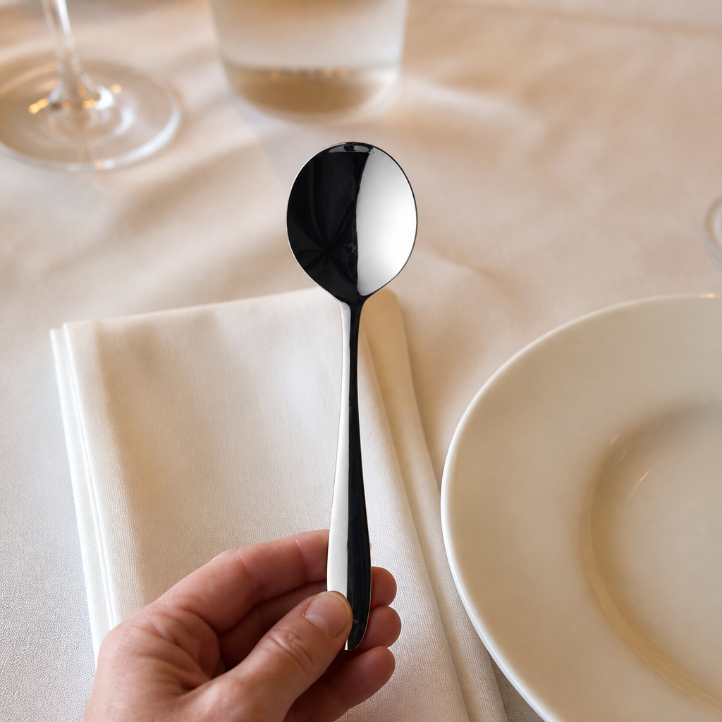 12 Pack Premium Stainless Steel Commercial Soup Spoons