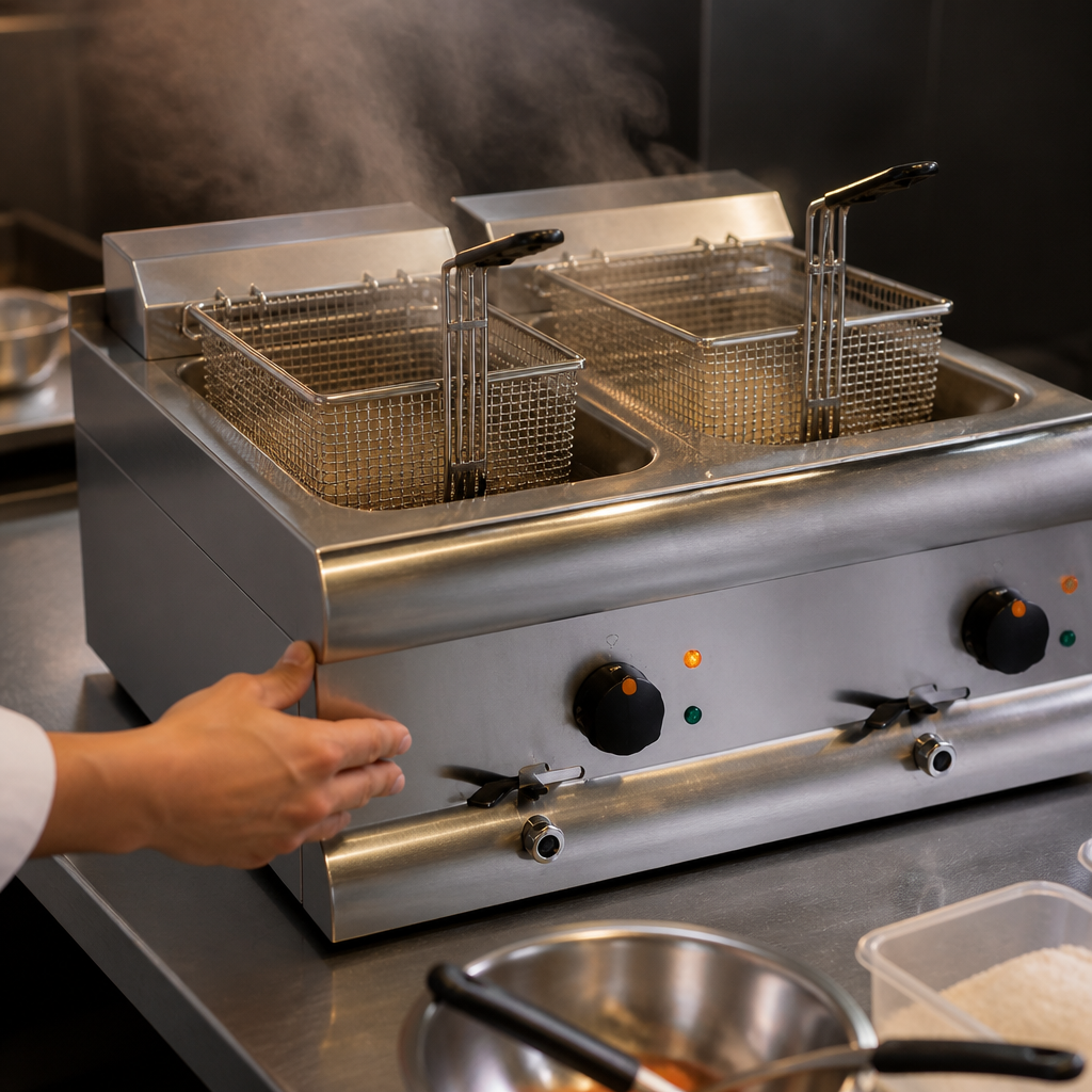 Commercial Countertop Electric Fryer 2x 9Ltr Capacity
