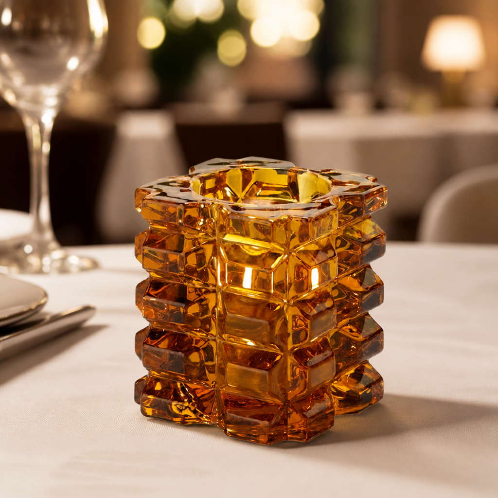 Commercial Amber Glass Votive Candles 76x83mm 6 Pack