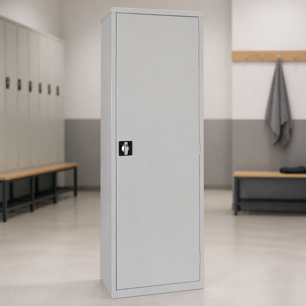 Lockable Wardrobe Locker 610mm Grey for Staff Rooms