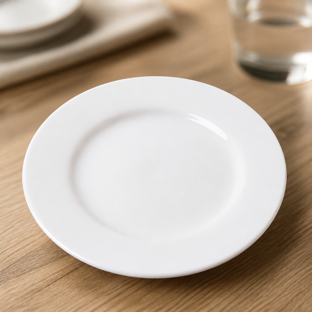 Commercial Wide Rim Plates 150mm Vitrified Porcelain 6 Pack