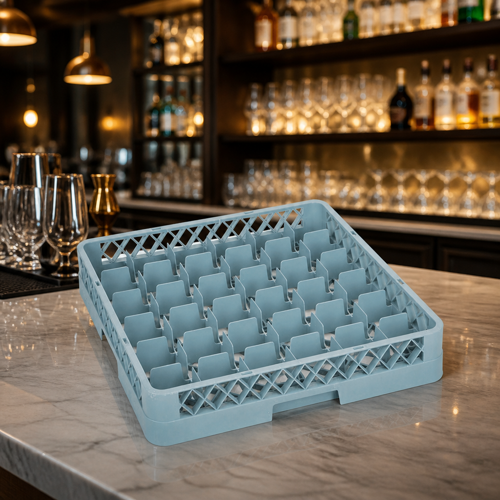 Commercial Glass Rack 36 Compartments for Warewashing Solutions