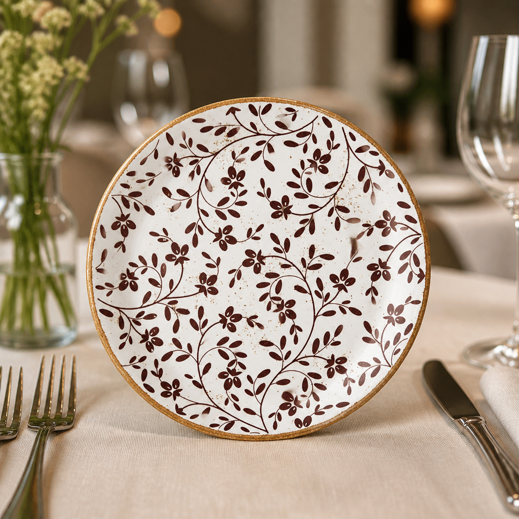 Commercial 255mm Coupe Plates Brown - 12 Pack