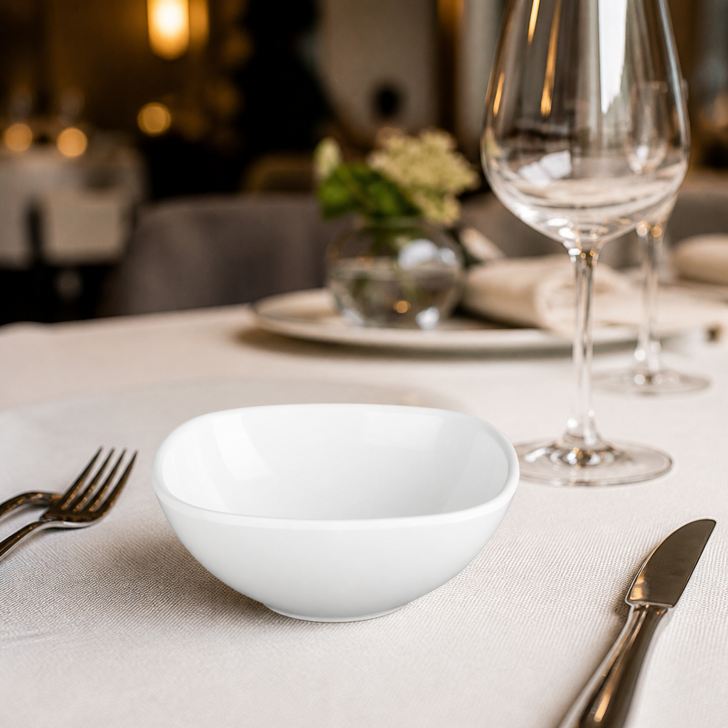 275ml Commercial Melamine Rounded Square Bowls - 6 Pack