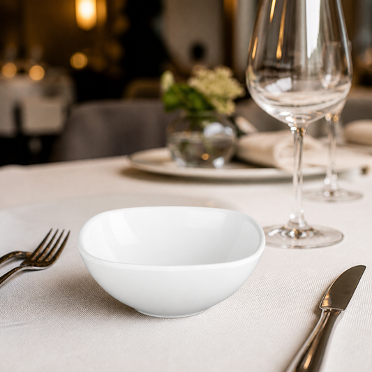 275ml Commercial Melamine Rounded Square Bowls - 6 Pack