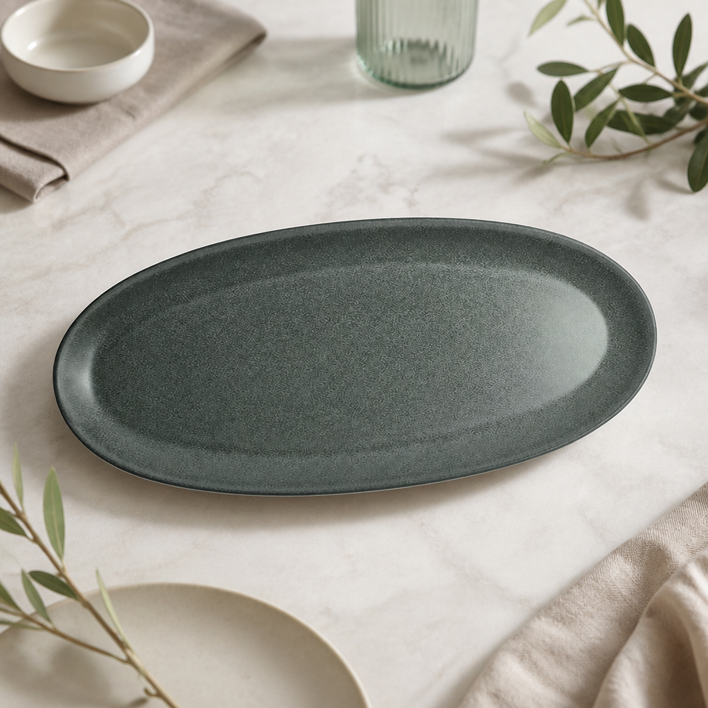 Commercial Teal Coupe Platters 280x140mm 24 Pack