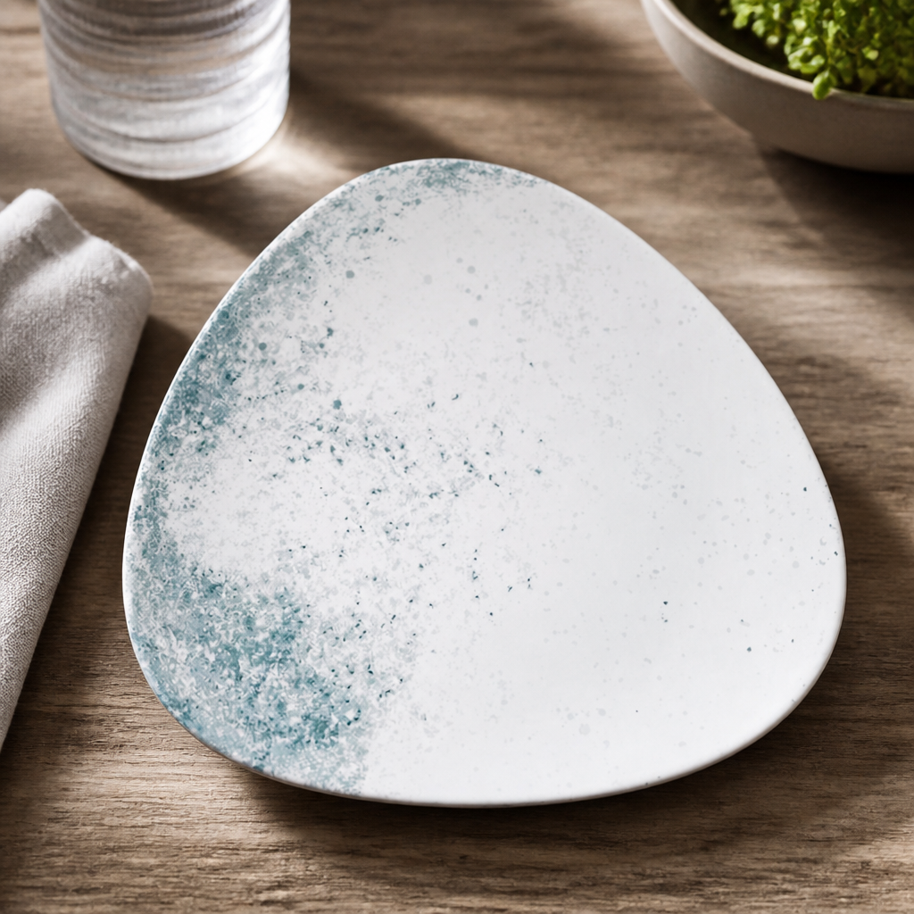 Commercial Haze Blue Triangle Plates 10.5" - 12 Pack