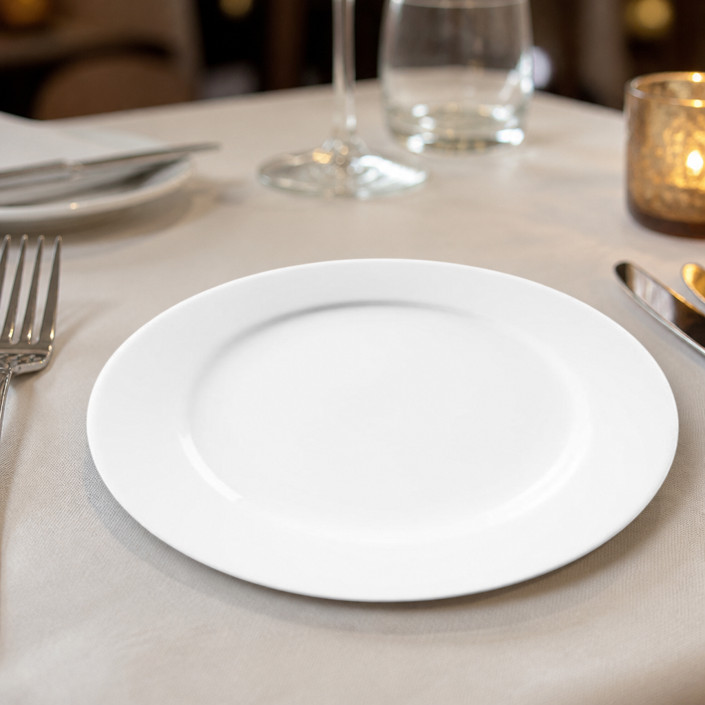 Commercial Whiteware Wide Rimmed Plates 165mm 12 Pack