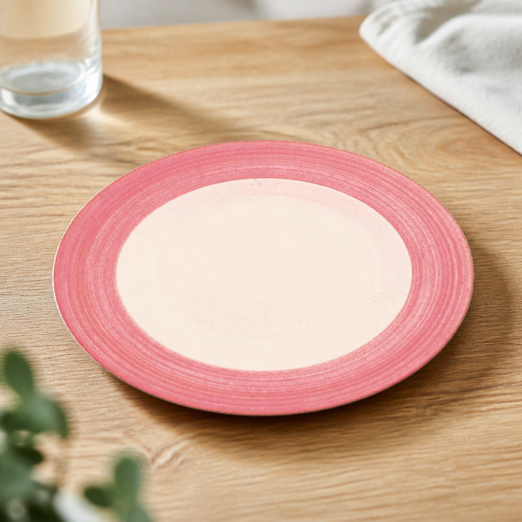 Commercial Porcelain Slimline Plates 230mm Pink 24 Pack