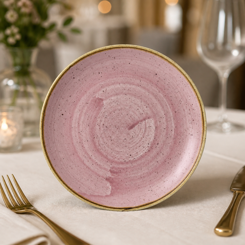 Commercial Coupe Plates 228mm Pink Super Vitrified Ceramic 12 Pack