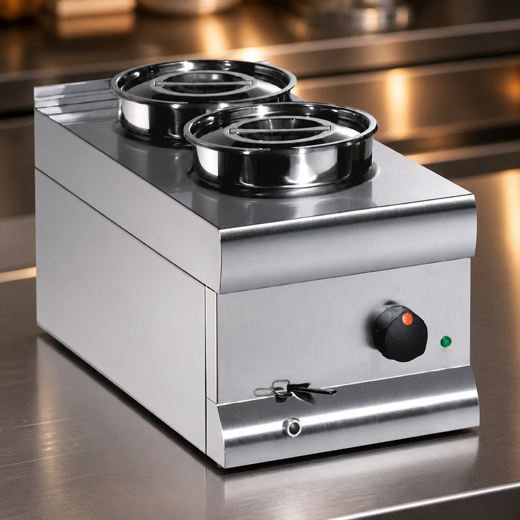 9Ltr Commercial Bain Marie with Two 4.5Ltr Pots