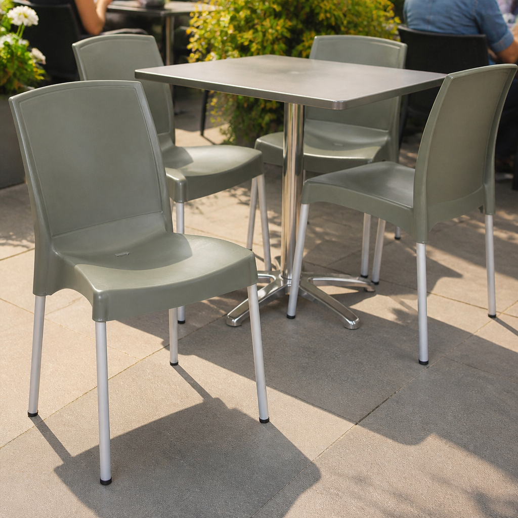 Commercial Polypropylene Side Chairs in Green - 4 Pack