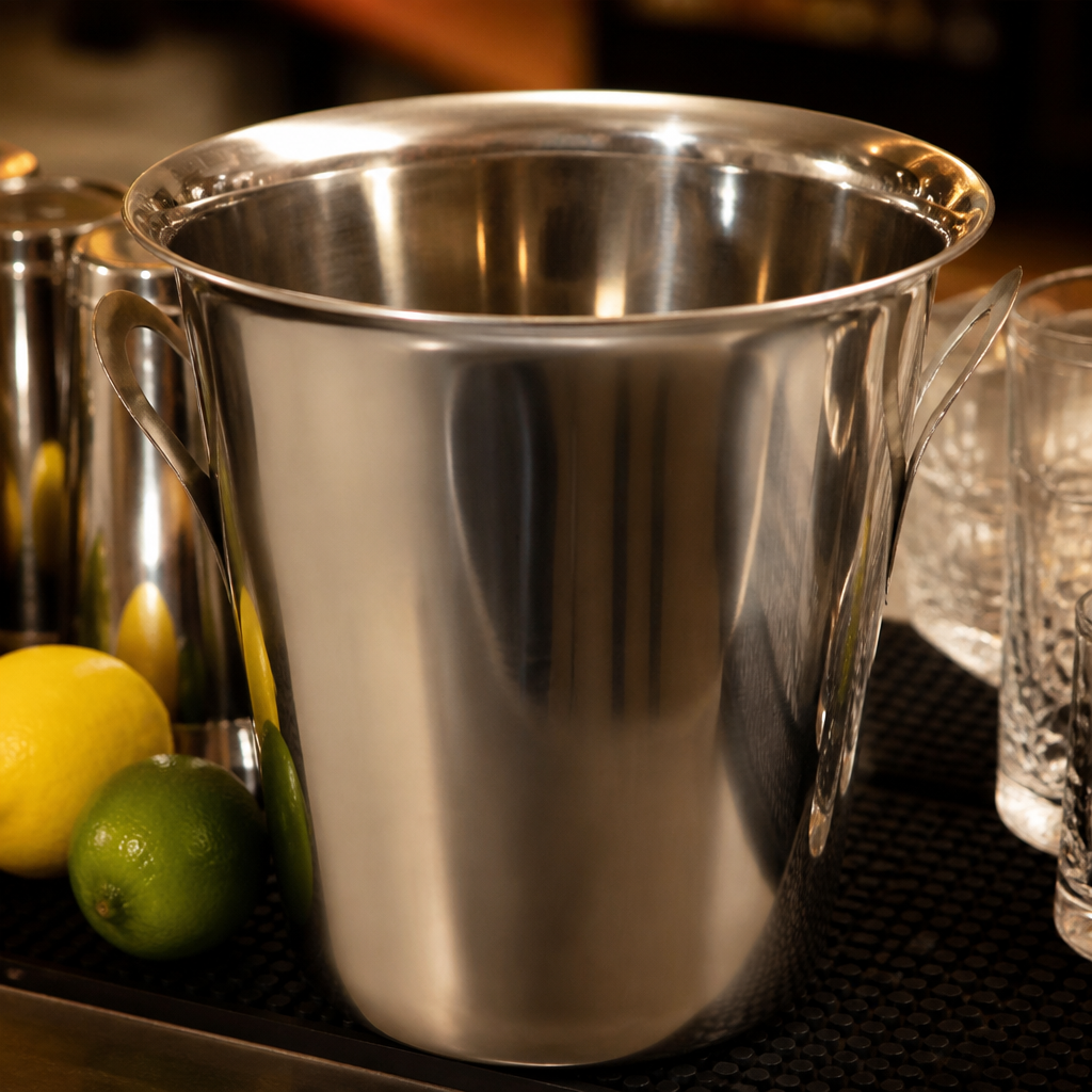 4.5L stainless steel commercial wine bucket with handles