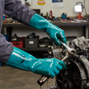 High-Performance Oil Resistant Gauntlet Gloves with Dual Nitrile Coating for Maximum Grip and Chemical Protection