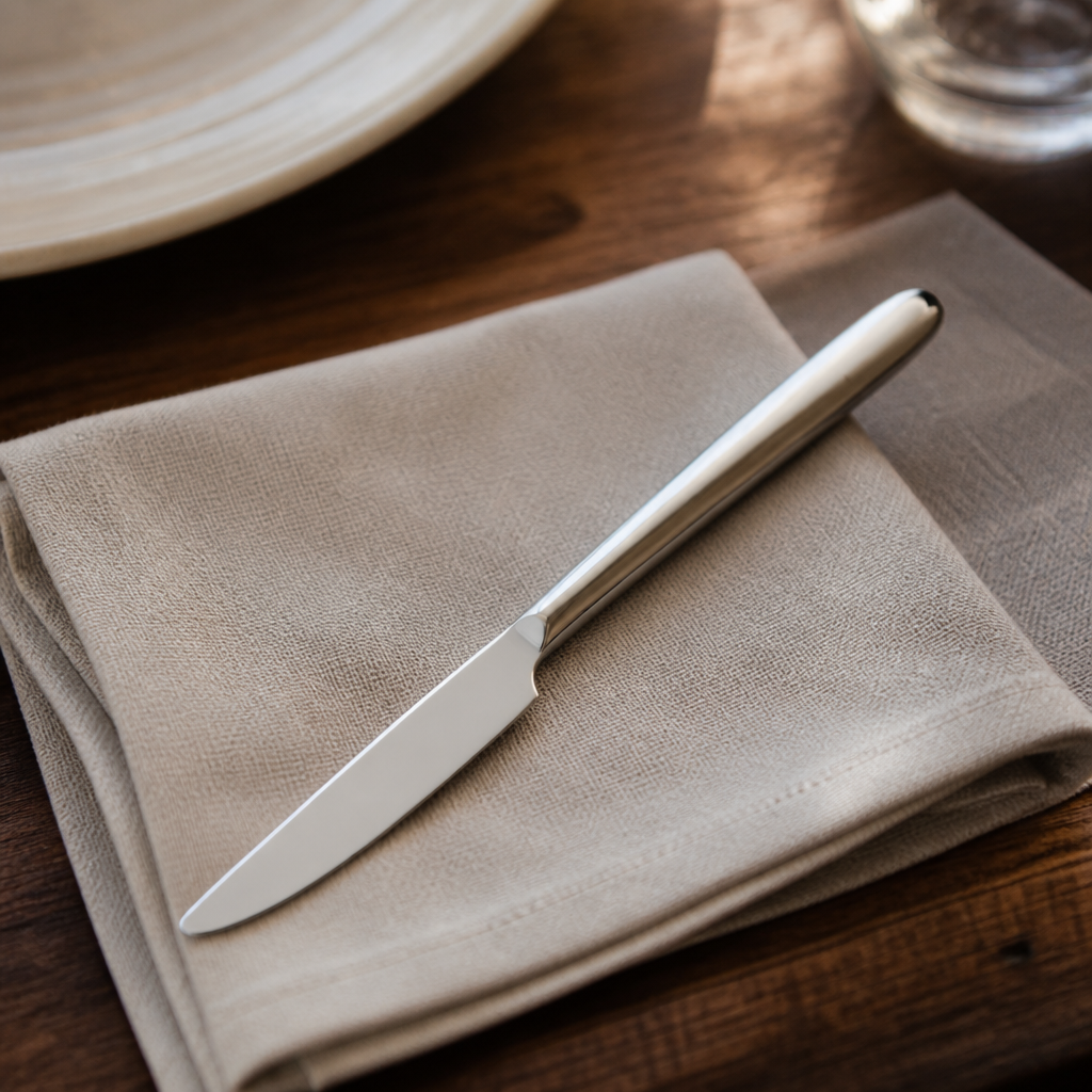 Set of 12 commercial steak knives with 6.5mm monobloc design