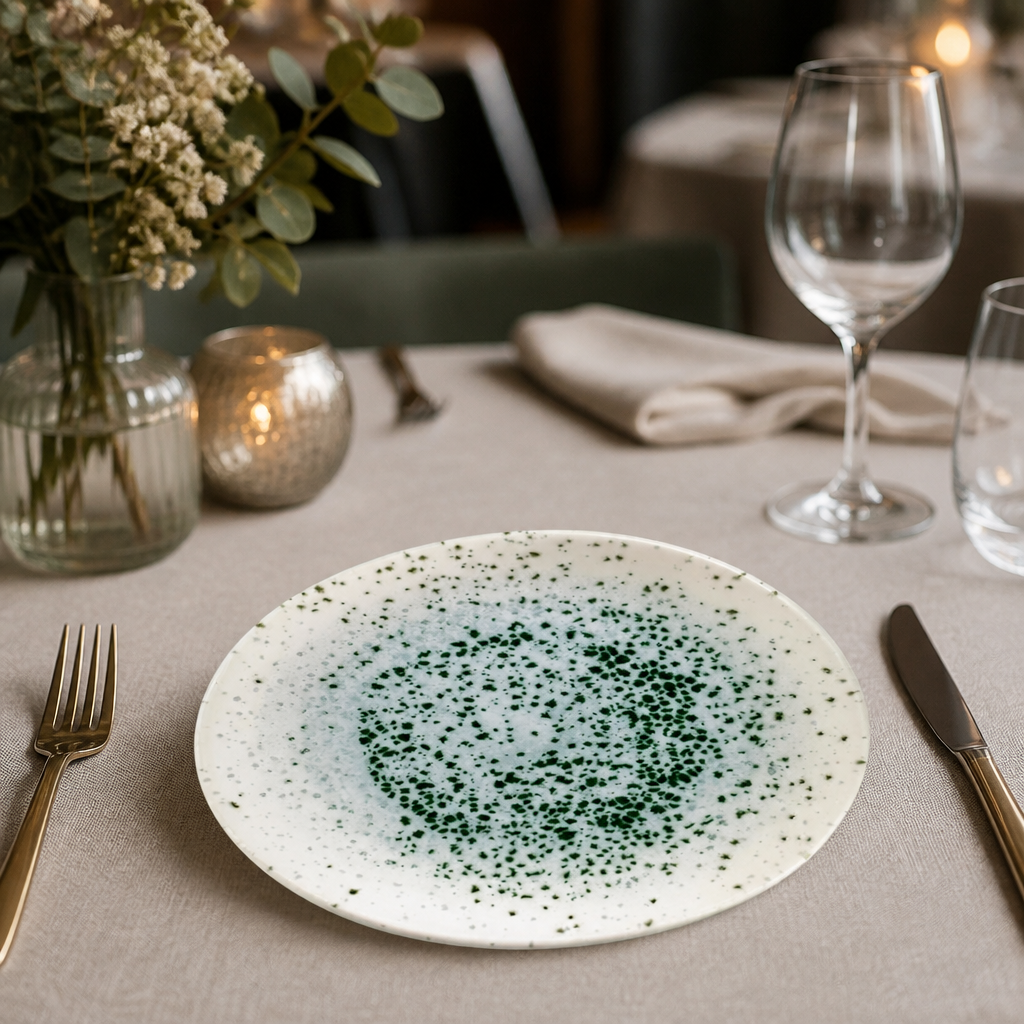 Commercial Organic Round Plates 210mm Green 12 Pack