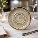 Small Double-Well Porcini Saucers 118mm for Hot Drinks Service