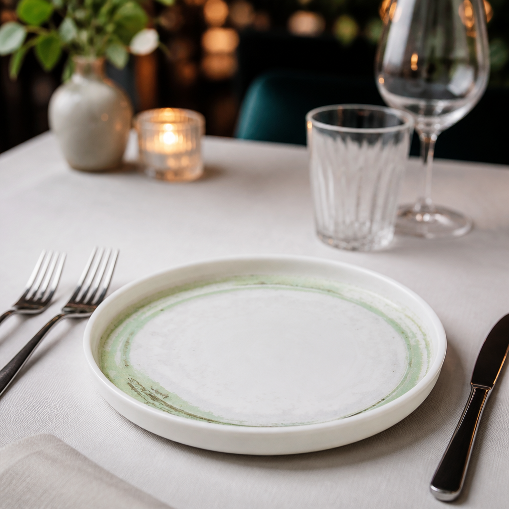 260mm Commercial Round Walled Plates - 6 Pack Flint Finish