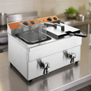 Commercial Countertop Induction Fryer 2x 7.5Ltr Twin Tank