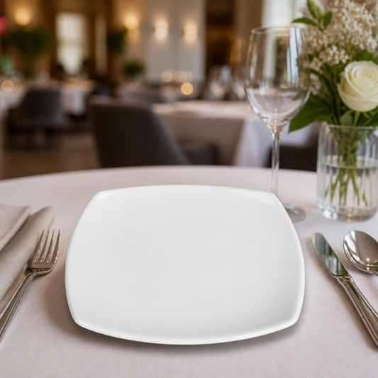 Commercial Square Porcelain Plates 160mm - 12 Pack