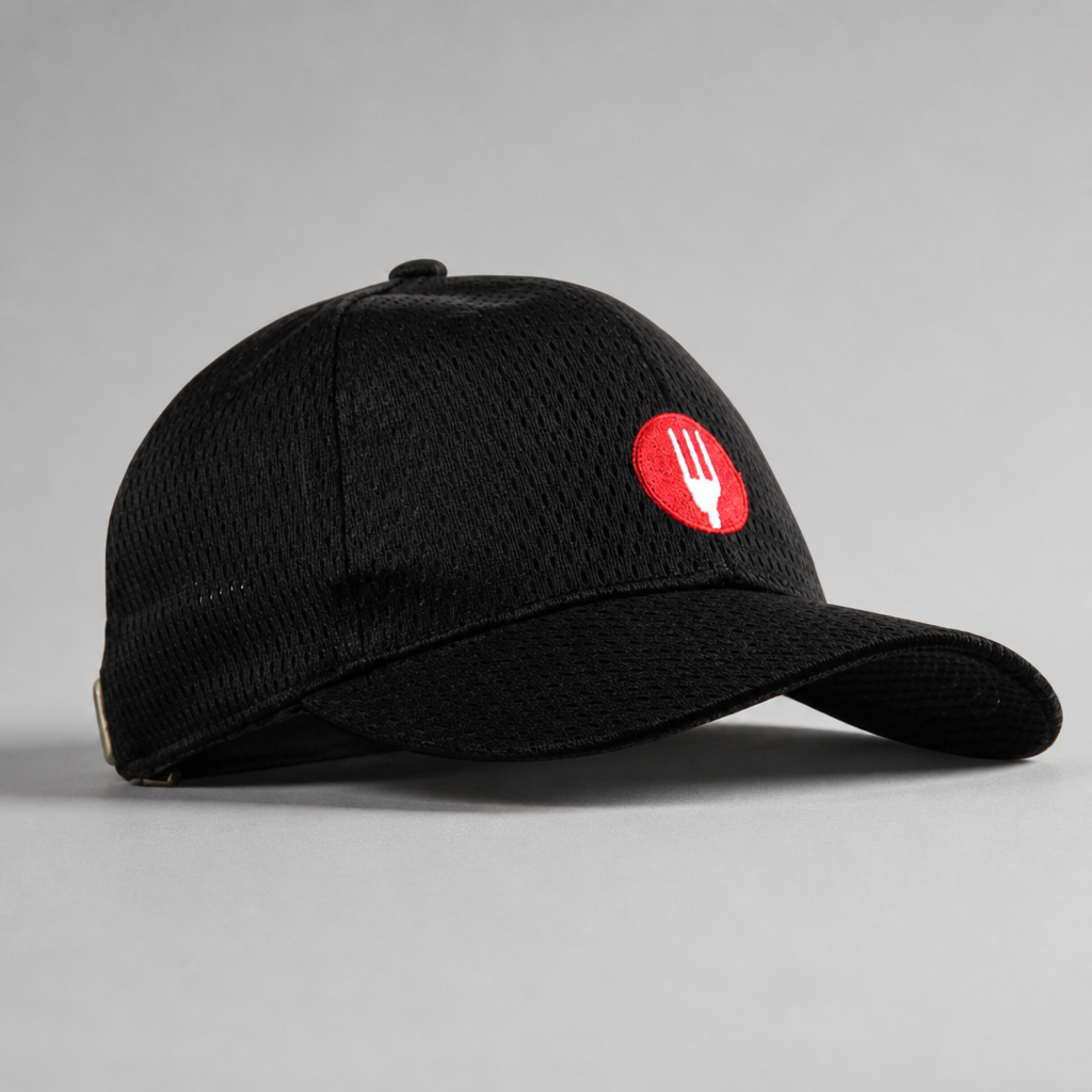 Cool Vent Black Chef Cap with Adjustable Fit for Comfort
