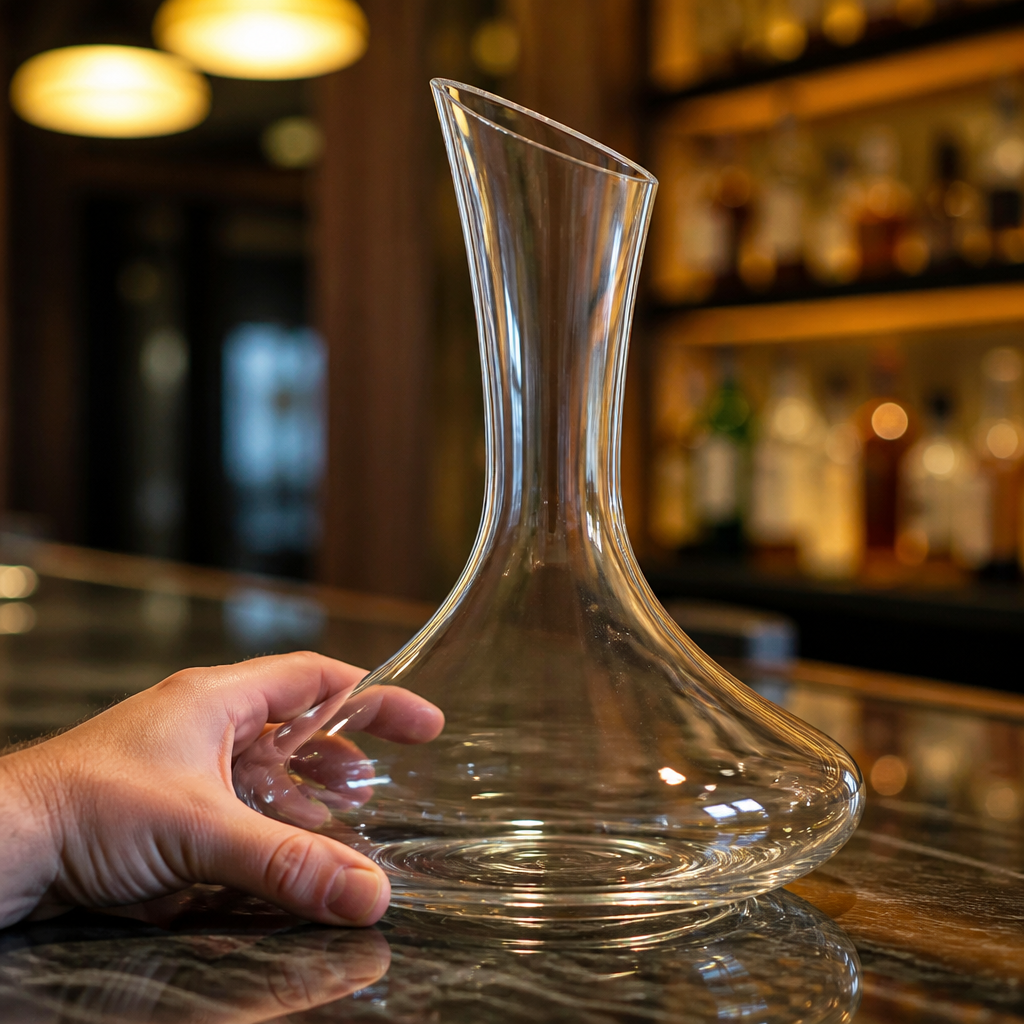 750ml Curved Glass Decanter for commercial use