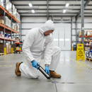 Premium Disposable Coverall Type 5/6 with Hood - Lightweight Polypropylene Protection for Hazardous Environments