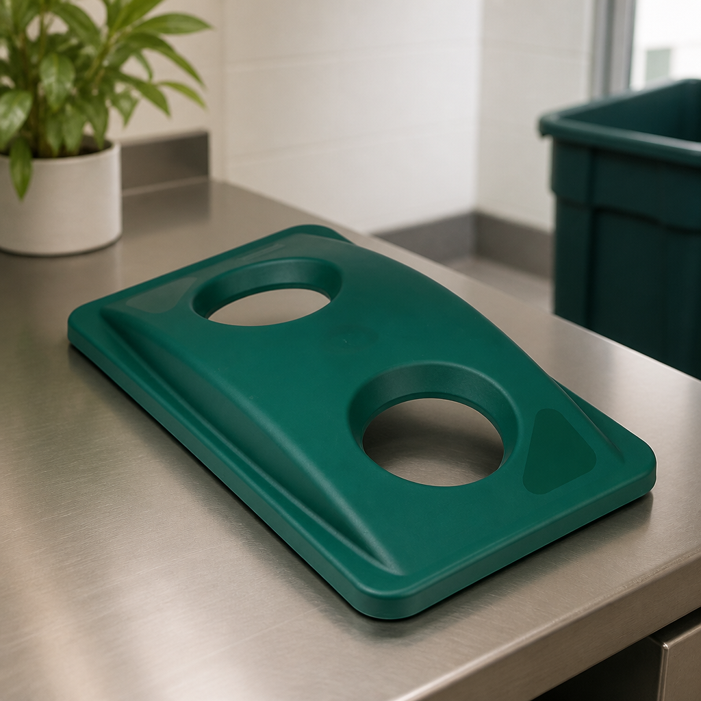 Commercial Bin Green Lid 70mm High Polyethylene