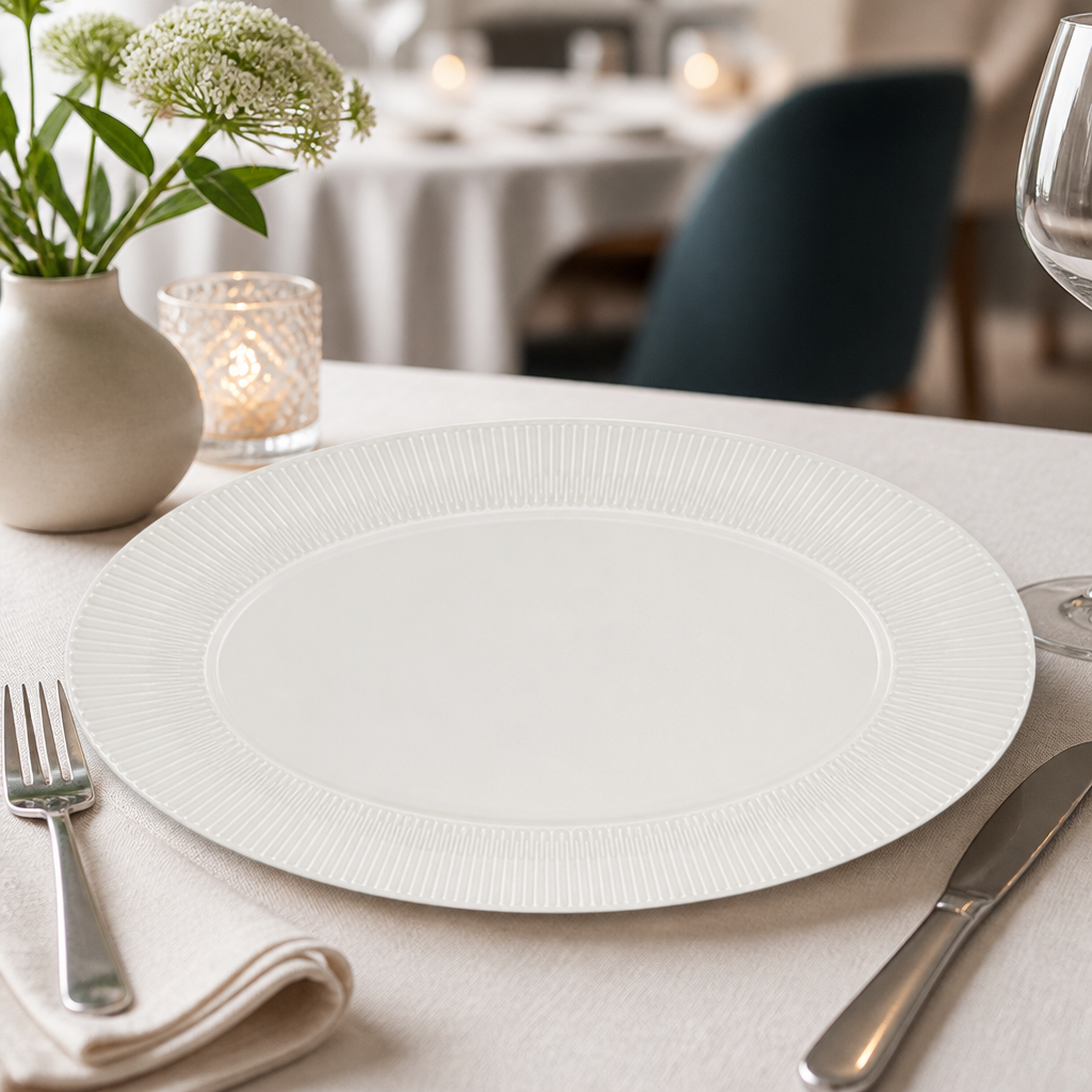 Commercial Oval Plates 240x150mm 12 Pack Dishwasher Safe