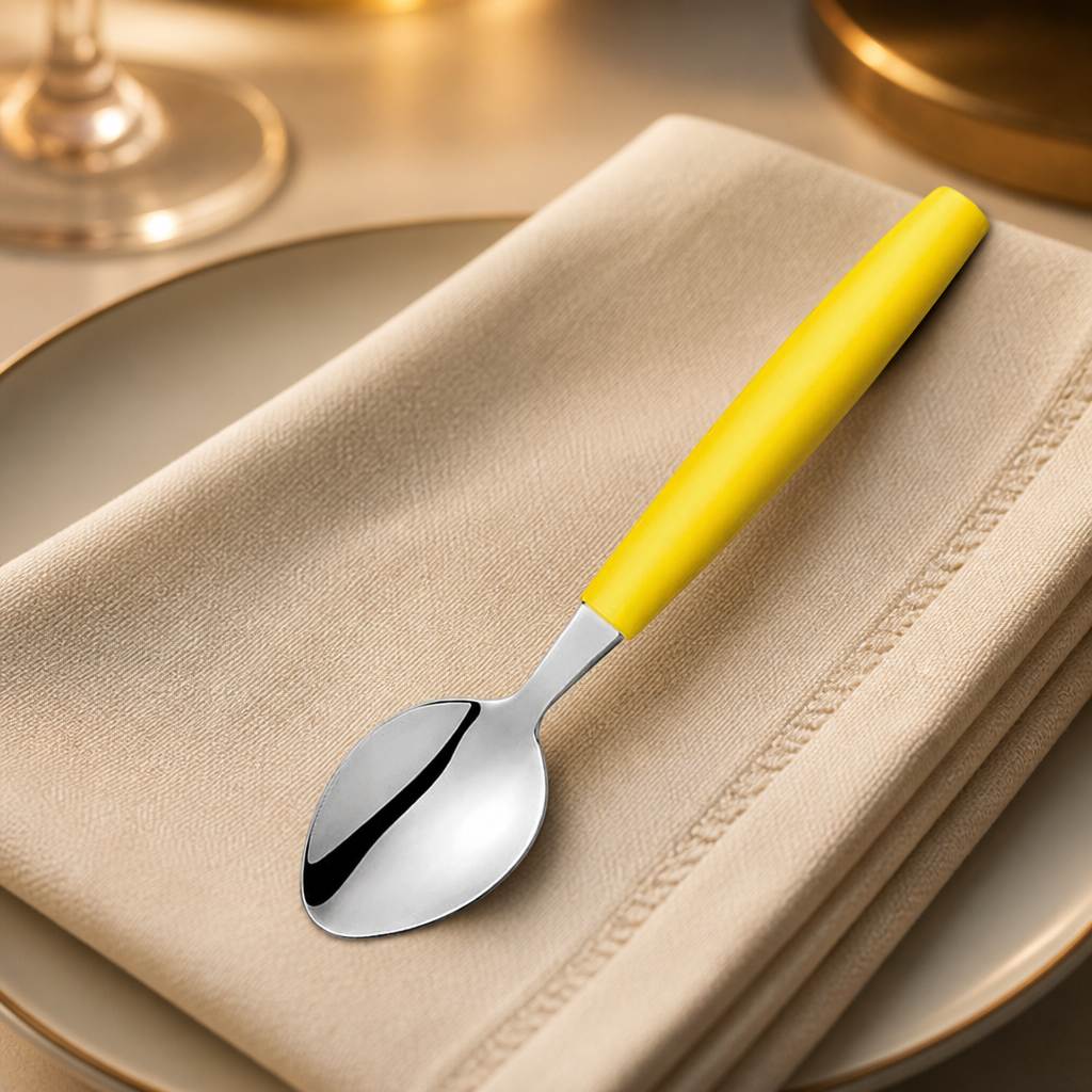 Commercial Medium Teaspoons Yellow 12 Pack 165mm Length