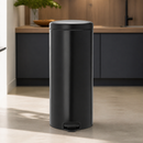 30Ltr Commercial Pedal Bin Matt Black Soft-Close Design