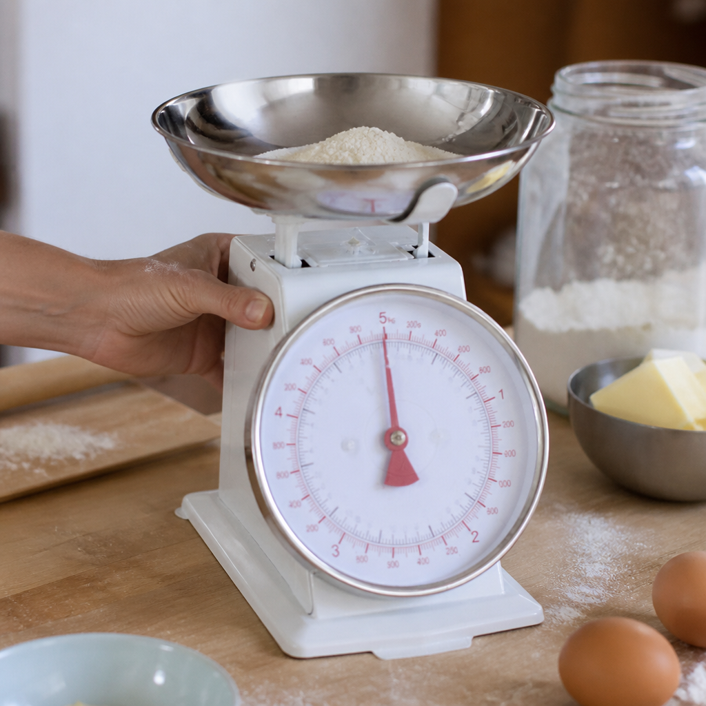 Commercial weighing scales with 5kg capacity and stainless steel bowl