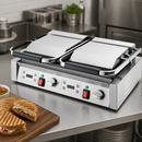 Commercial Double Contact Grill Ribbed Flat Plates 3.6kW